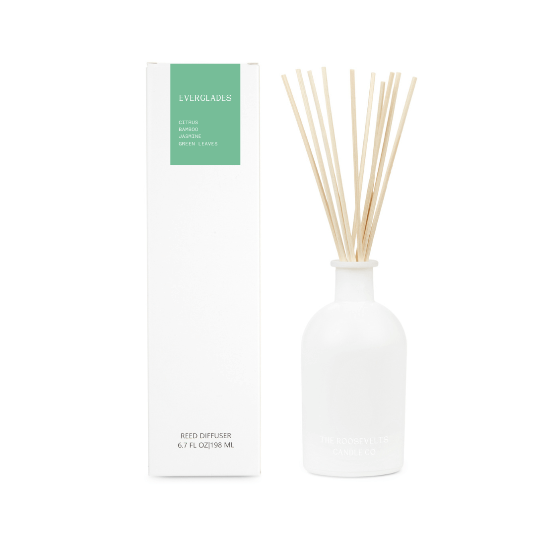 Everglades Reed Diffuser - Citrus, Bamboo, Jasmine & Green Leaves. - The Roosevelts Candle Co.